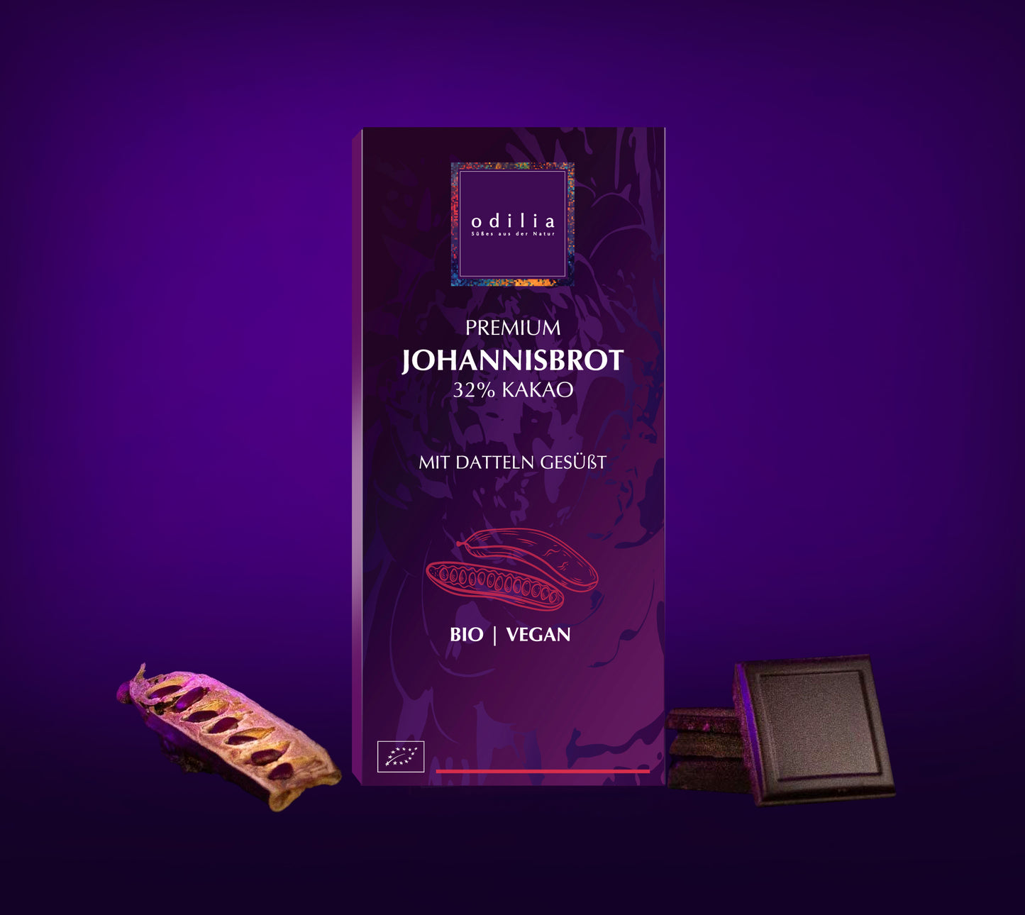 Johannisbrot Dattelschokolade – Handgemachte Bio-Schokolade mit natürlicher Süße & mildem Kakaogeschmack