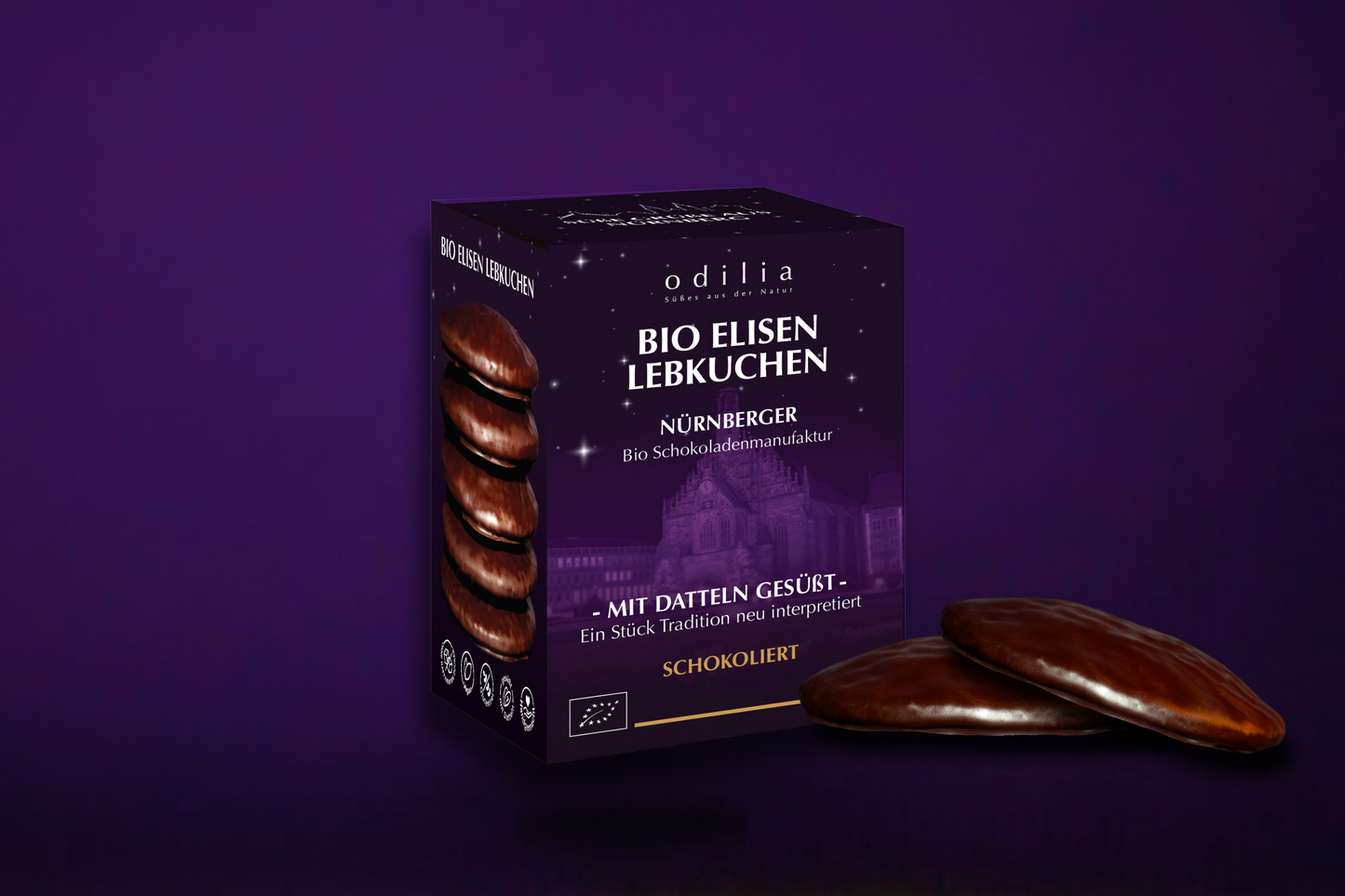 Schokolierter Lebkuchen ohne Zucker – Handgemachter Lebkuchen mit Dattelsüße & edler Schokolade