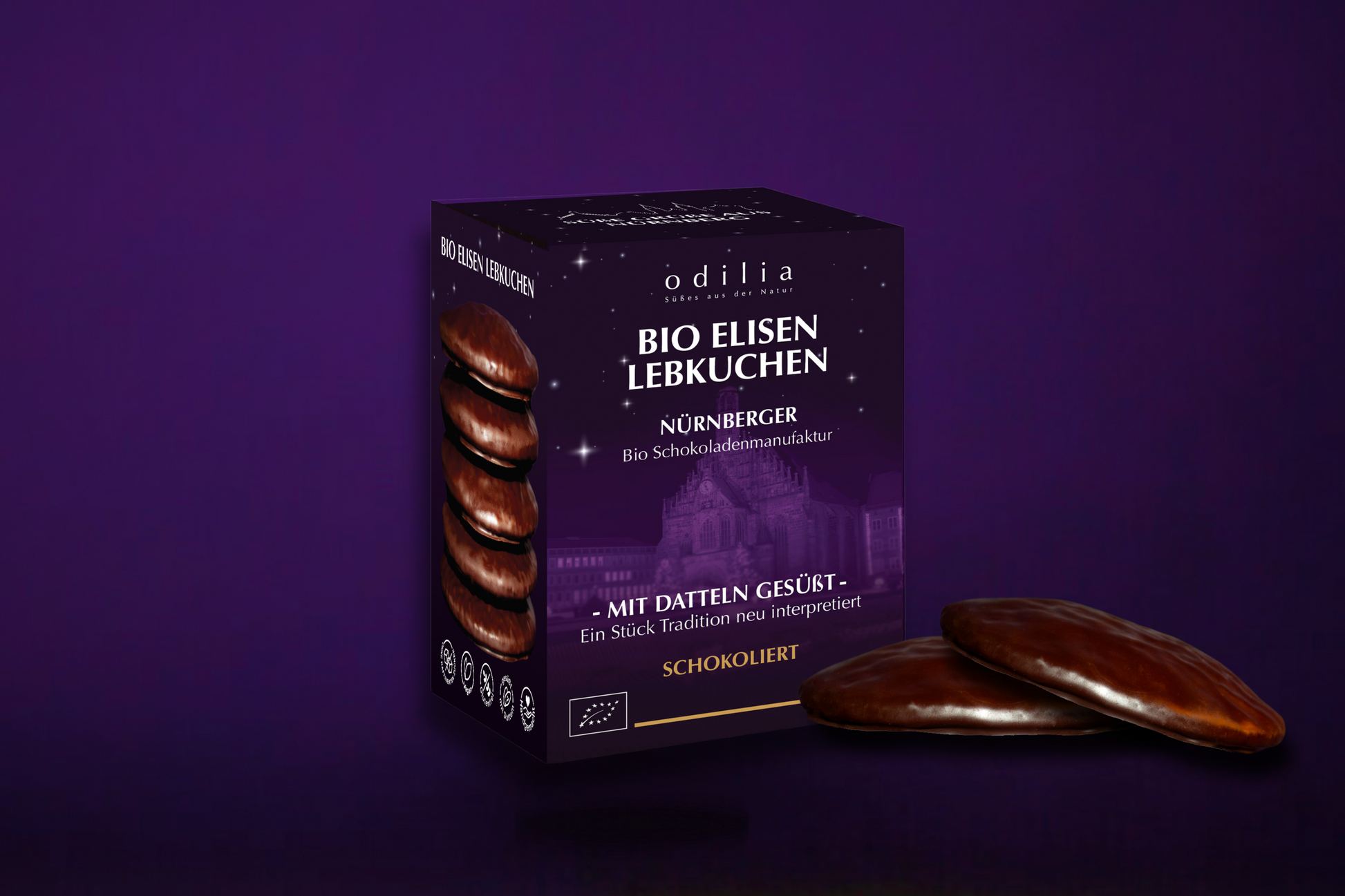 Schokolierter Lebkuchen ohne Zucker – Handgemachter Lebkuchen mit Dattelsüße & edler Schokolade