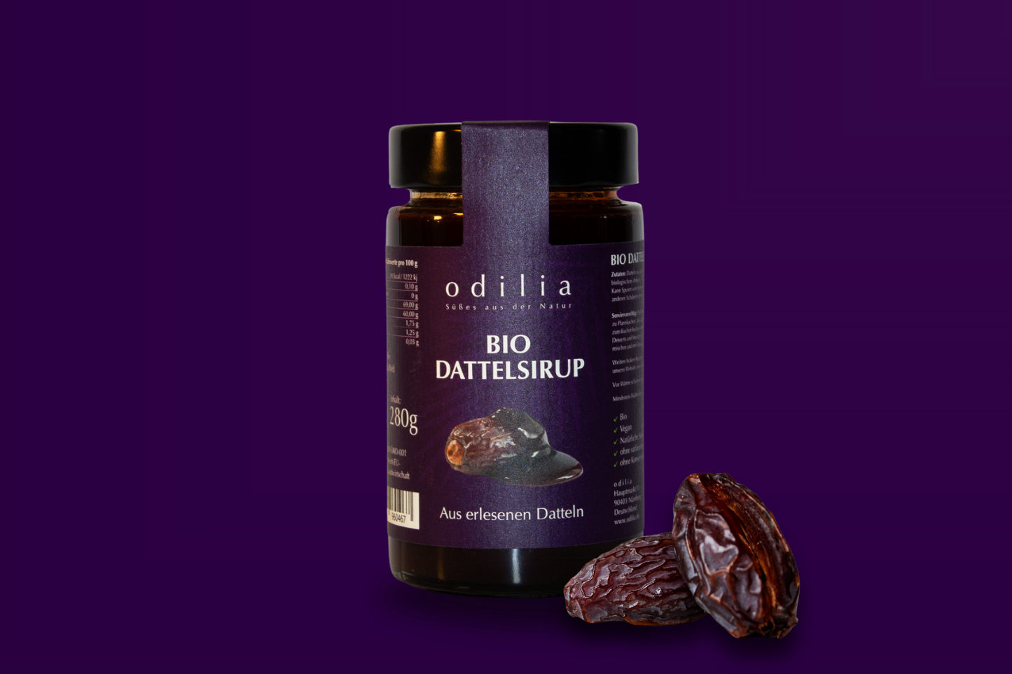 Dattelsirup von Odilia – Hochwertiger Dattelsirup aus Datteln, perfekt als natürliche Süße