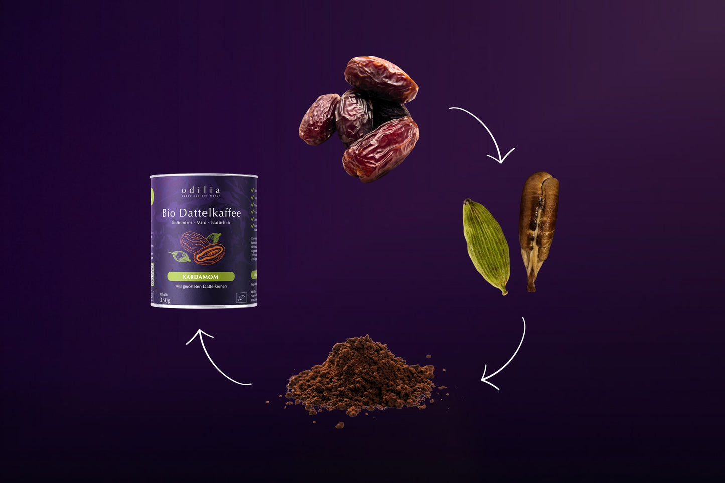 Dattelkaffee mit Kardamom 350g