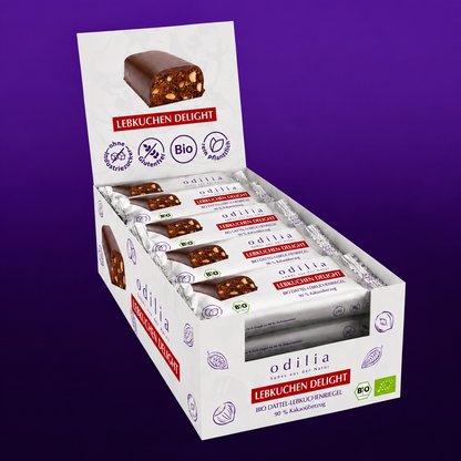 Lebkuchen Delight -Bio Lebkuchenriegel mit Schokolade