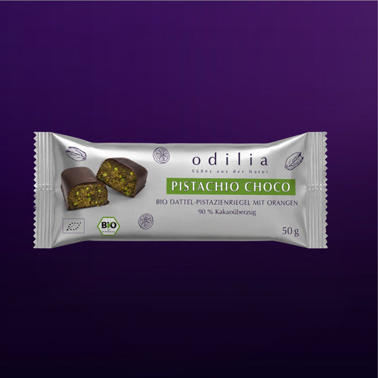 Pistachio Choco – Bio Dattel-Pistazienriegel mit Schokolade